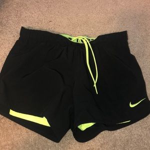 Black nike shorts with spandex